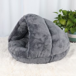 Fopetfy Soft Plush Fleece Pet Sleeping Bed for Cats and Dogs, Cozy and Washable Cushion Bed, Lightweight and Durable